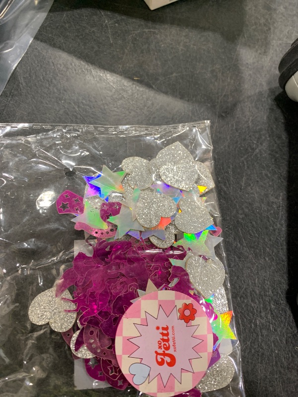 Photo 1 of xo, Fetti Pink Pony Club Confetti - 200 pcs | Cowgirl Tablescape, Silver Glitter Bachelorette, Western Table Decor, Birthday Decorations, Cute Party Supplies