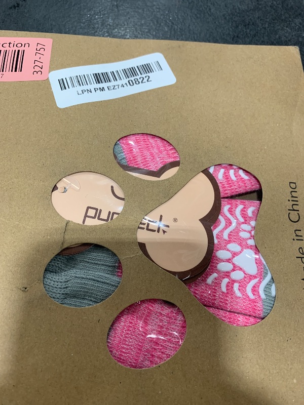 Photo 1 of PUPTECK Anti Slip Dog Socks, Shoes with Grippers to Prevent Licking Hardwood Floors Traction, Rubber Boots & Paw Protectors for Small Medium Large Dogs Cold/Hot Pavement, Senior Dogs Booties Pink
