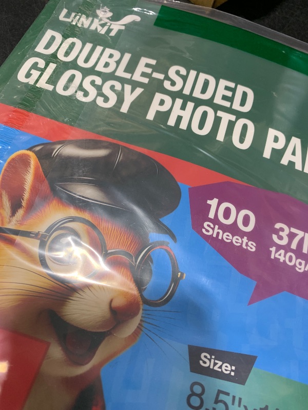 Photo 1 of Uinkit 37lb Thin Flyer Paper Glossy 8.5x11 Inkjet 100 Sheets Single Side DIY Chip Bag 135gsm Printer Picture for Inkjet Printer with Dye Ink Letter size A4 Brochure (8.5X11X100)