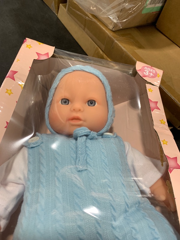 Photo 1 of 12 inch Realistic Baby Doll with Soft Body and Vinyl Head, Arms, and Legs, Beautiful Soft Baby Doll Dressed in a Matching Onesie and Hat – Packaged in a Gift Box– Ideal Size for Toddlers, Boys, Girls