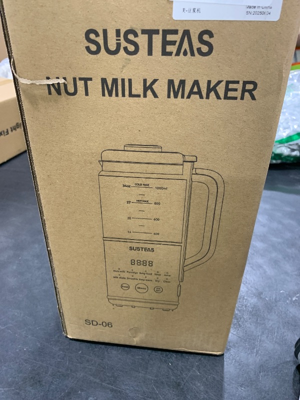 Photo 1 of SUSTEAS 10 in 1 Nut Milk Maker Machine, 34oz Soy Milk Maker for Almond/Oat/Soy Milk, Juice, Milkshake, Rice Paste, No Filtering Needed, Almond Cow Milk Machine Maker with Self Cleaning, Beige