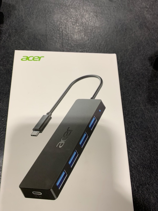 Photo 1 of Acer USB C Hub 4 Ports, Multiple USB 3.0 Hub, USBC Splitter for Laptop with TypeC Power Port, Extender for Type C Port Laptop, PC, Desktop and More (USB-C, 2ft)
