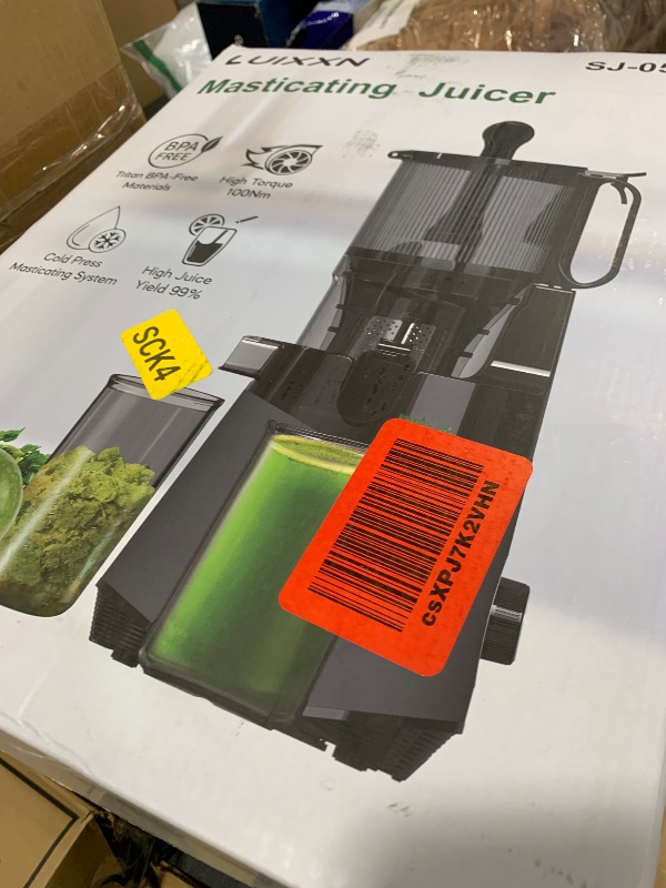 Photo 1 of Cold Press Juicer, 5.3" Wide Feed Chute Juice Extractor Machine with 400W, High Juice Yield, Slow Masticating Juicer for Whole Vegetables & Fruits, Deep Grey