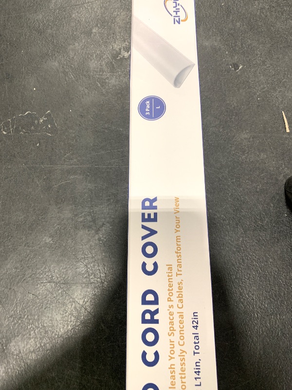 Photo 1 of Cord Hider 42.5in(3X L14.2in), Cable Hider for 2-4 Cords, Cord Covers for Wires on Wall, Wire Covers for Cords Wall Mount TV, Cable Raceway White, W1.4in x H0.7in