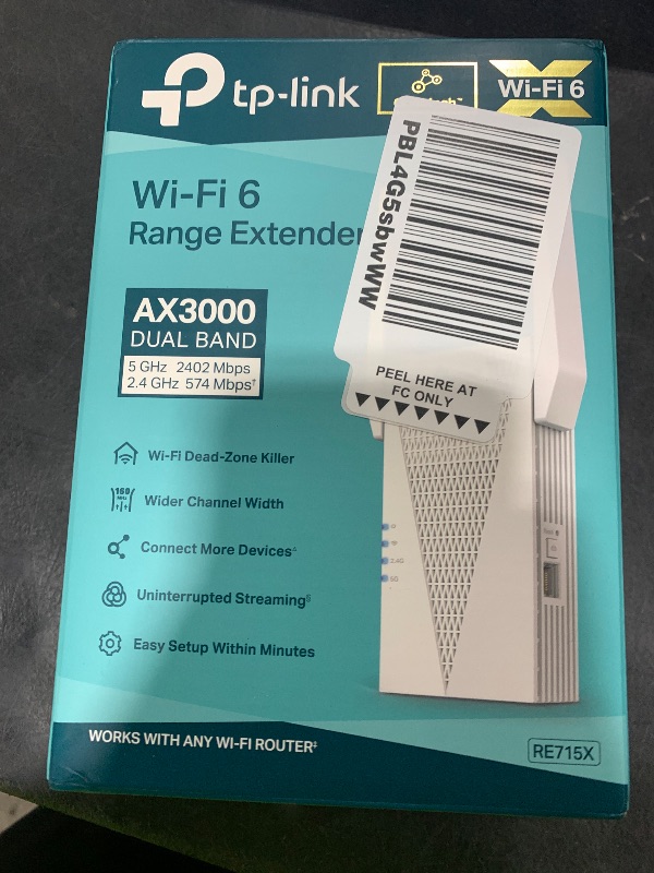 Photo 1 of TP-Link AX3000 WiFi 6 Range Extender | PCMag Editor's Choice | Dual-Band Wireless Repeater w/Ethernet Port | Up to 2400 Sq. Ft., 64 Devices | Internet Signal Booster | APP Setup | EasyMesh (RE715X)
