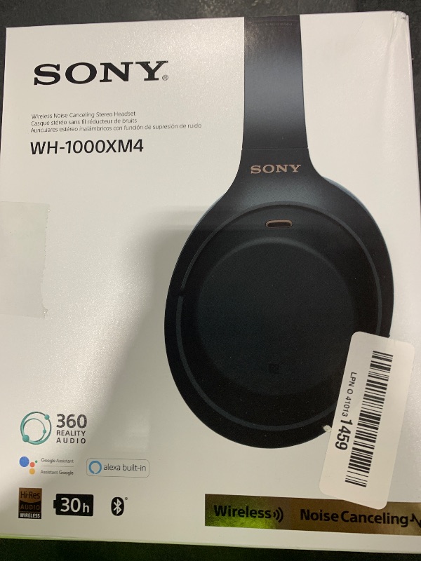 Photo 1 of Sony WH-1000XM4 Wireless Premium Noise Canceling Overhead Headphones with Mic for Phone-Call and Alexa Voice Control, Black WH1000XM4