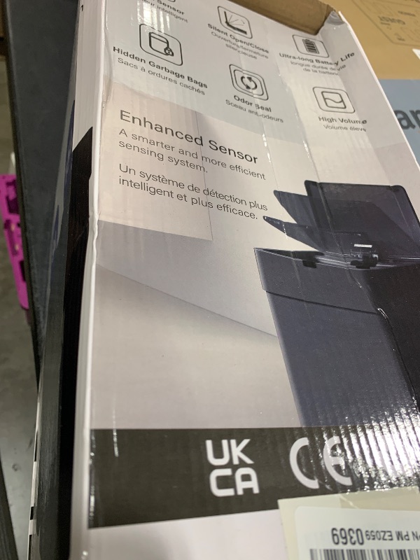 Photo 1 of SYNCVIBE 2 Pack Bathroom Trash Can with Lid - 2.5 Gal and 4 Gal Motion Sensor Garbage Bin, Smart Rubbish Bin, Waterproof Slim Dustbin, Automatic Plastic Trash Can for Bathroom, Office, Black