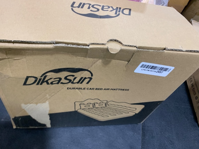 Photo 1 of DikaSun Back Seat Car Air Mattress: Inflatable SUV Car Camping Bed for Truck Van, Thickened Double-Sided Flocking Travel Car Sleeping Pad with Air Pump 2 Pillows