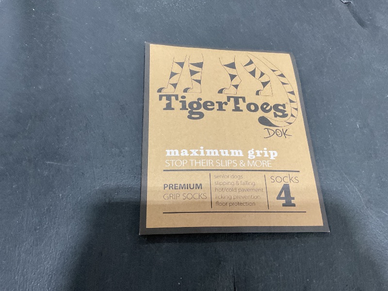Photo 1 of DOK TigerToes Premium Non-Slip Dog Socks for Hardwood Floors - Extra-Thick Grip That Works Even When Twisted - Prevents Licking, Slipping, and Great for Dog Paw Protection - Size Small