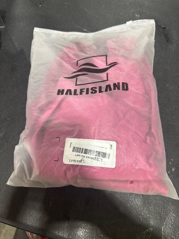 Photo 1 of Halfisland Womens Summer Satin V Neck Cap Sleeve Backless Maxi Dress Elegant Twist Cut Out Midi Dresses Wedding Guest Fuchsia SM  