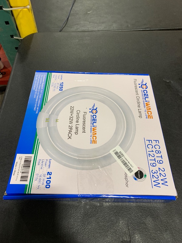 Photo 1 of FC8T9/CW 22W and FC12T9/CW 32W Cool White Set, 8 inch T9 22 Watts Circular Light Bulbs, 12 inch 32 Watts Circline Fluorescent Bulb Round Ring Bulb CRI 80, G10q Prong