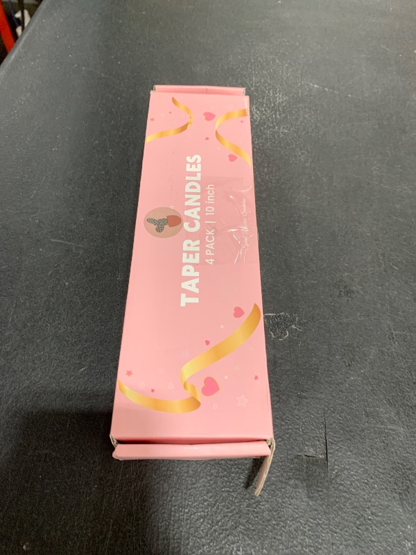 Photo 1 of 10 Inch Gradient-Pink Taper Candles, 4 Packs Unscented Candlesticks for Dinner, Wedding, Valentine’s Day and Home Decoration, Dripless and Smokeless, 8-10 Hours Burn
