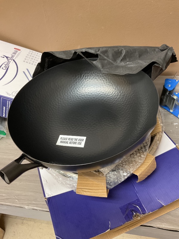 Photo 1 of Souped Up Recipes 12.5 Inch Carbon Steel Wok For Electric, Induction and Gas Stoves (Lid, Spatula and User Guide Video Included)