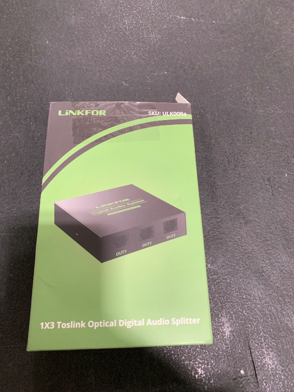 Photo 1 of LiNKFOR Digital Optical Audio 1x3 Splitter Digital SPDIF Toslink Optical Fiber Audio Splitter 1 in 3 Out Aluminum Alloy with Optical Cable Support 5.1CH Dolby-AC3 DTS for PS3 Blue-Ray DVD HDTV