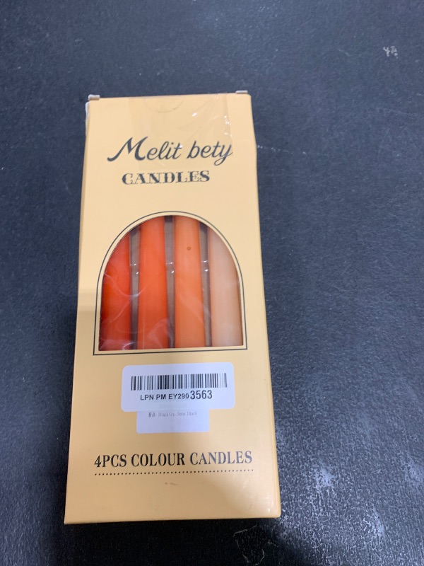 Photo 1 of 10 inch Gradient Taper Candles,Set of 4 Tapered Candle, Tall Candlesticks,Conical Stick Candles,Smokeless, for Home Dinner, Party, Wedding, Halloween, Christmas (Orange Series, 10inch)