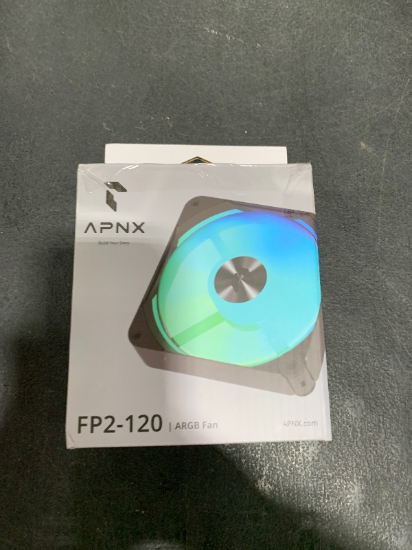 Photo 1 of APNX FP1-120 Black Performance ARGB Fan, 120mm, 30mm Frame Width, PWM 500-1600 RPM, High Air Flow, Hydraulic Bearing, Thick Shock-Absorbing Pad, for PC Case, Liquid and Air Cooler