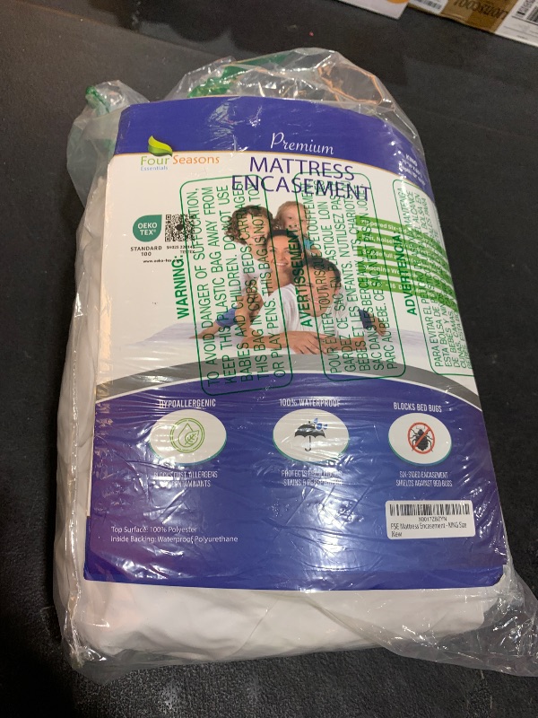 Photo 1 of King Size Mattress Protector Bed Bug Waterproof Zippered Cover - Hypoallergenic Premium Quality Encasement Protects Against Liquids, Dust - Breathable, Noiseless White