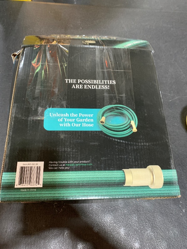 Photo 1 of LightHose Garden Hose, NON-EXPANDABLE Garden Hose, Super Light Weight Hose, No Burst, 3/4 inch Solid Brass Connectors, 50 Ft, Grassy Green