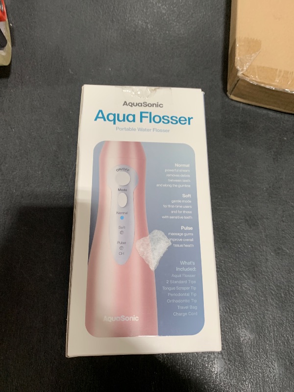 Photo 1 of AquaSonic Water Flosser - Cordless Rechargeable Water Flossers for Teeth Cleaning - Waterproof Aqua Flosser, Portable Oral Irrigator for Dental Cleaning with 5 Jet Tips – Braces Home Travel