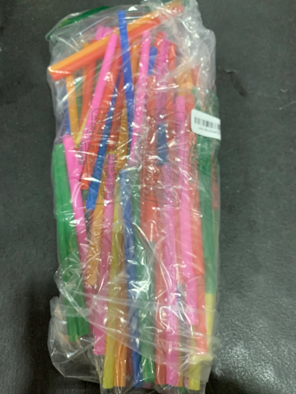Photo 1 of 100 Pcs Jumbo Smoothie Straws,Colorful Disposable Wide-mouthed Large Straw.
