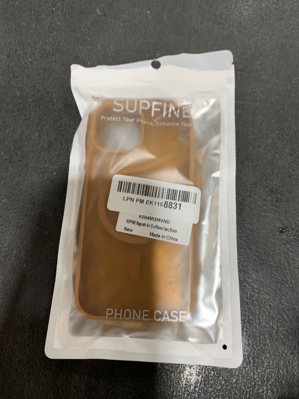 Photo 1 of SUPFINE Magnetic for iPhone 15 Case (Compatible with MagSafe) (Military Grade Drop Protection) Slim Translucent Matte Shockproof with Anti-Fingerprint Phone Case, Brown