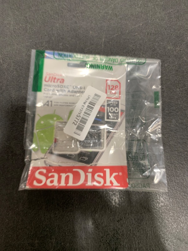 Photo 1 of [Older Version] SanDisk 128GB Ultra MicroSDXC UHS-I Memory Card with Adapter - 100MB/s, C10, U1, Full HD, A1, Micro SD Card - SDSQUAR-128G-GN6MA