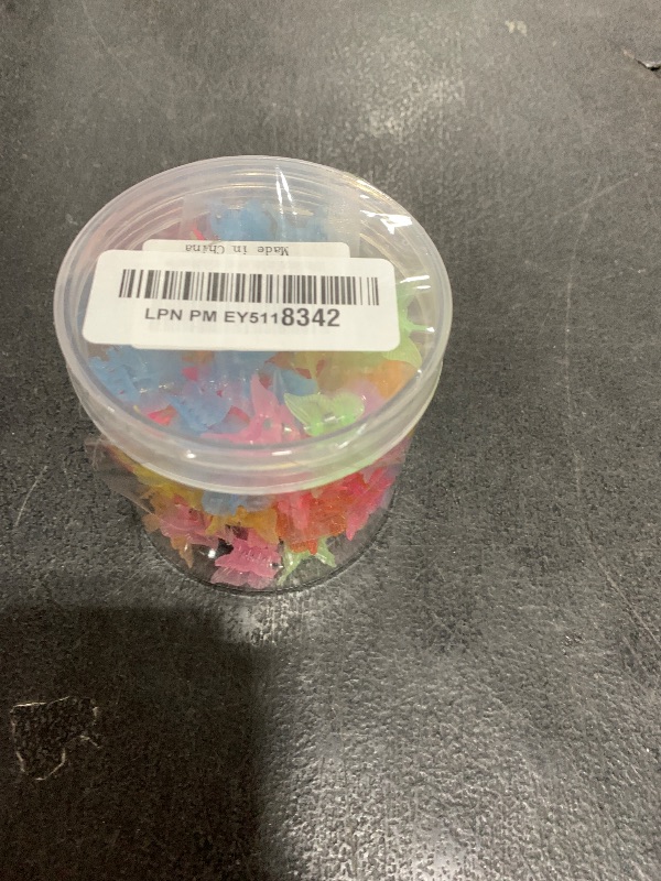 Photo 1 of 100 Pieces Assorted Color Butterfly Hair Clips, Beautiful Mini Butterfly Hair Clips Hair Accessories for Women and Girls (Jelly color)