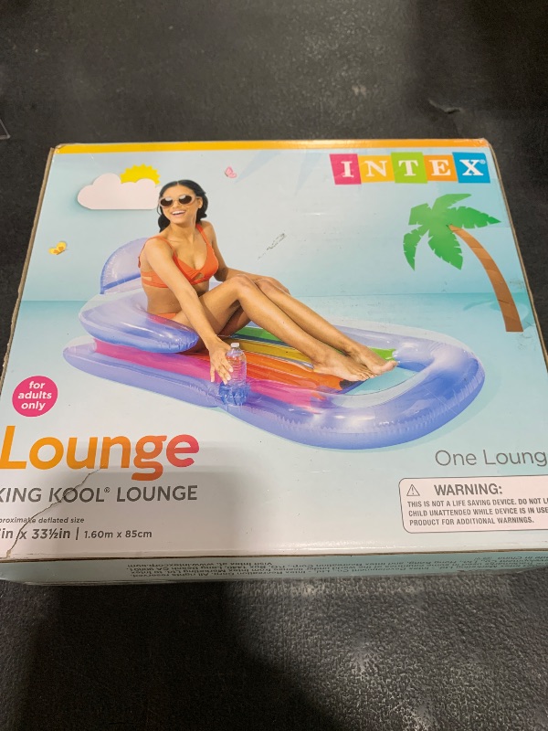 Photo 1 of Intex King Kool Inflatable Lounge, 63" X 33.5", 1 Pack (Colors May Vary)