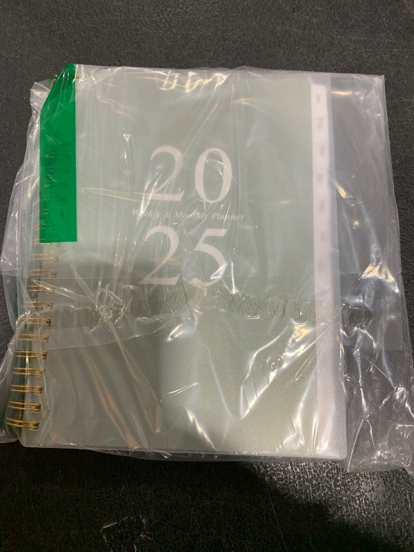 Photo 1 of (1)  GREEN  Planner 2025 - A5 Weekly & Monthly Planner Spiral Bound, January 2025 - December 2025, 2025 Planner with Flexible Cover, Tabs, Inner Pocket, 6.4" x 8.5"