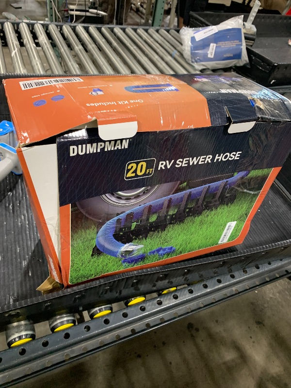Photo 1 of DUMPMAN RV Sewer Hose 20 Ft, Sewer Hose for RV Camper, RV Sewer Hose Kit with Swivel Fitting - Includes 90 Degree Clear View Sewer Adapter, and 2 Storage Caps