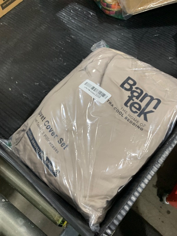 Photo 1 of Bamtek - Duvet Cover Set - 100% Viscose Derived from Bamboo Duvet Cover King Size, 3 PC Luxury Cooling Duvet Cover for Hot Sleepers, Silky Buttery Soft Comforter Cover & 2 PC King Pillowcases, Sand
