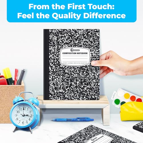 Photo 1 of Rosmonde Composition Notebook Wide Ruled 5 Pack, 200 Pages (100 Sheets), 9-3/4 x 7-1/2, Back to School Supplies, Notebooks for School, Office Supplies, Notebooks for Work, Wide Ruled Notebook