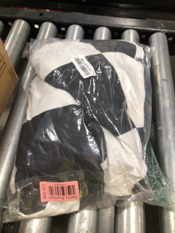 Photo 1 of Arch Backdrop Covers Racing Checker Texture Black and White Chiara Arch Cover for Baby Shower Birthday Party Race Car Theme (7.2FT)