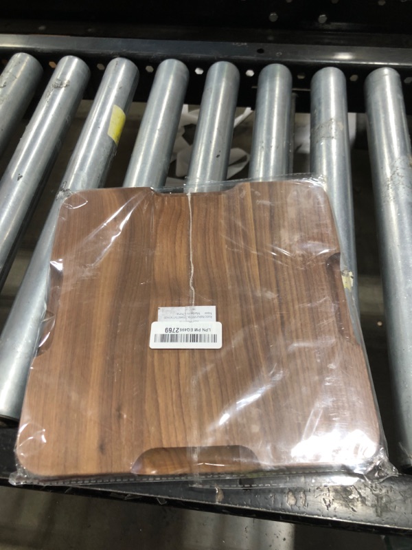 Photo 1 of Rustic Walnut Wooden Tray Solid Wood Serving Tray Square Rectangle Platter Tea Tray Coffee Table Tray (Large Square with Grooves?11x11x1inch?)