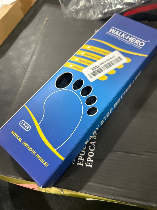 Photo 1 of Inserts Relieve Plantar Fasciitis - Flat Feet Insoles Arch Supports, Orthotic Insoles for Foot Pain Arch Pain Reduce Muscle Fatigue Absorb Shock (Mens 5-5 1/2 | Womens 7-7 1/2)