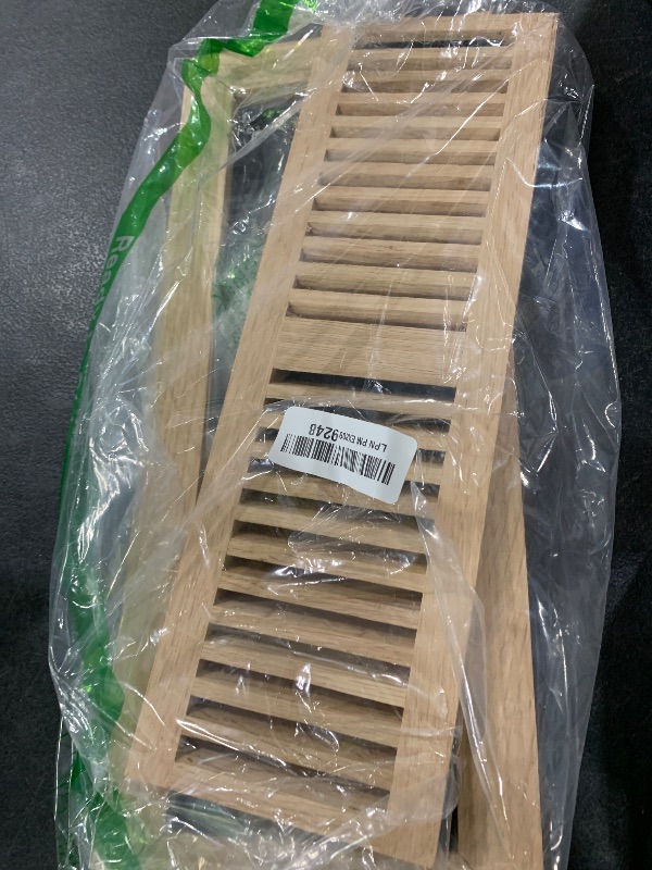 Photo 1 of Homewell Red Oak Wood Floor Register, Flush Mount Vent with Damper, 4X14 Inch, Unfinished