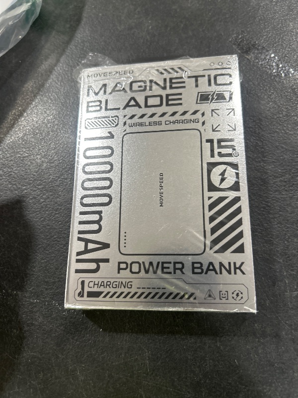 Photo 1 of MOVE SPEED 0.5'' 10,000mAh Magnetic Power Bank, Alloy-Design MagSafe Portable Charger,Fast Charging Magsafe Battery Pack for iPhone 16/15/14/13/12,Travel Essential,Glacier Gray