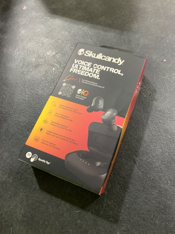 Photo 1 of Skullcandy Grind Wireless Earbuds, Bluetooth Headphones, Up to 40 Hours Battery, Noise Isolating Fit, Microphone for iPhone Android, Customizable via Skull-iQ App - True Black