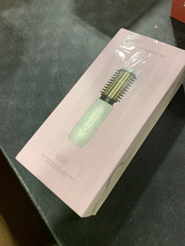 Photo 1 of Cordless Curling Iron Brush, 1.5 Inch Mini Travel Hair Curler with 200 Million Negative Ions, Portable Heated Round Straightener Brush Rechargeable for Curl, Touch-Up, De-Frizz, Styling, White