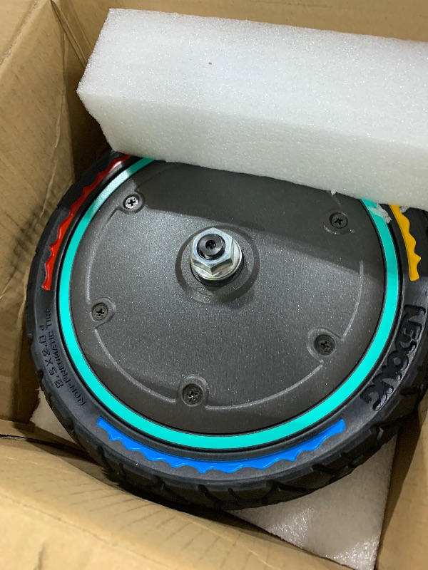 Photo 1 of Felixstory 8.5x2.0 Inch Hub Motor Tire Fit for Xiaomi M365/Pro Electric Scooter, 36V 250W Front Wheel Assembly, 27 KM/H, 50/75-6.1 8 1/2x2 Solid Tire, Explosion-proof, Non-slip, Easy to Install