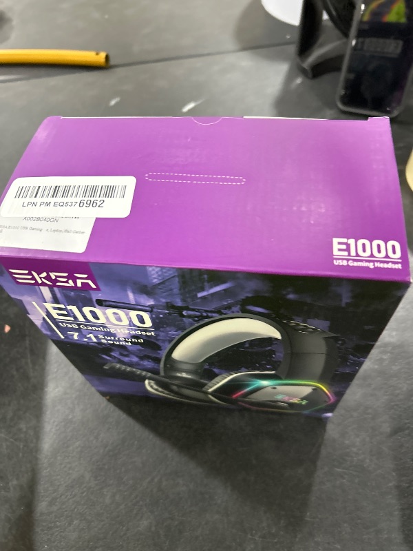 Photo 1 of EKSA E1000 USB Gaming Headset for PC, Computer Headphones with Microphone/Mic Noise Cancelling, 7.1 Surround Sound, RGB Light - Wired Headphones for PS4, PS5 Console, Laptop, Call Center