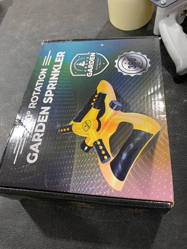 Photo 1 of Joeys Sprinkler for Yard, Rotating Garden Sprinkler for Large Area Coverage, Lawn and Yard Sprinklers (Yellow)