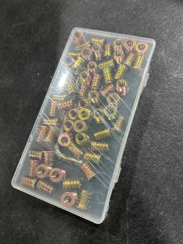 Photo 1 of Premium Threaded Inserts for Wood, 60 Pieces 1/4"-20 Wood Inserts, Steel Threaded Inserts for Furniture (1/4"-20 x 15mm)