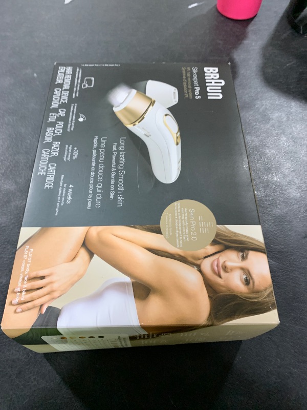 Photo 1 of Braun Smart IPL, Silk·Expert Pro 5: at Home Laser Hair Removal for Women and Men, Permanent Visible Hair Reduction in Hair Regrowth for Body & Face, Soft Pouch and Precision Head, IPL5157