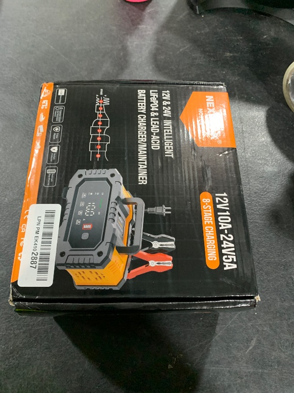 Photo 1 of NEXPEAK NC202 10-Amp Battery Charger, 12V 24V LiFePO4 Lead Acid Portable Car Battery Charger 8-Stage Trickle Charger Smart Battery Maintainer w/Temp Compensation for Car Truck Motorcycle Lawn Mower
