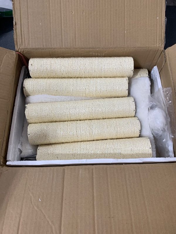 Photo 1 of ITEM IS MISSING PARTS, UNSURE WHAT PARTS ARE MISSING --------------------------------------FourFurPets 26.7in Large Cat Tree Tower Condo, Cat Scratch Posts for Indoor Cats, Big Plate, Three 23.6in Full Sisal Scratching Posts, White
