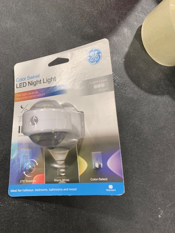 Photo 1 of GE Swivel Sconce LED Night Lights Plug Into Wall for Home Decor Color Changing Dimmable Rotating Dusk to Dawn Sensor, Ambient Lighting, Apartment Essentials 1 Pack 81041