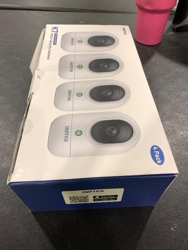 Photo 1 of INFIYA 360 Cameras for Home Security-Indoor Camera Monitoring Baby/Nanny with 2K High Resolution & One-Tap Call, 24-7 Local Storage, Compatible with Alexa/Google Home, K7 4Pack (2.4GHz Wi-Fi Only)