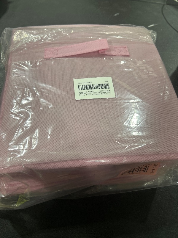 Photo 1 of GRANNY SAYS Cube Storage Bins, 11 Inch Storage Cube Organizer, Collapsible Fabric Storage Cubes with Handle, Decorative Cube Storage Organizer for Shelves, Closet, Pink, 6-Pack