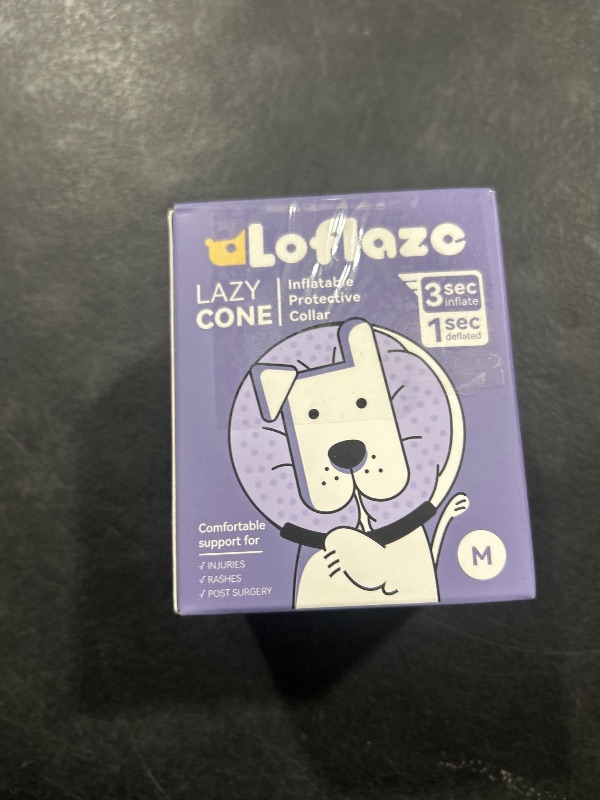 Photo 1 of Loflaze Soft Inflatable Dog Cone Collar for Small Medium Large Dogs - Neck Donut E Collar Alternative for Recovery After Surgery - Grey M